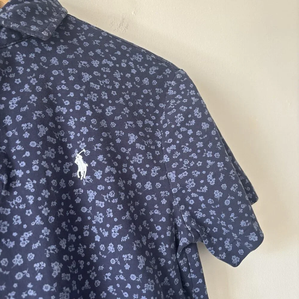 Polo Ralph Lauren CUSTOM SLIM FIT Men’s SMALL Floral Polo Shirt Preppy Old Money